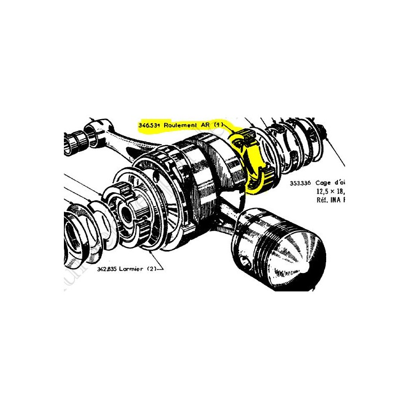 Roulement de palier AR de vilebrequin cote moins 1/100ème