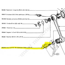 Axe du bras de suspension