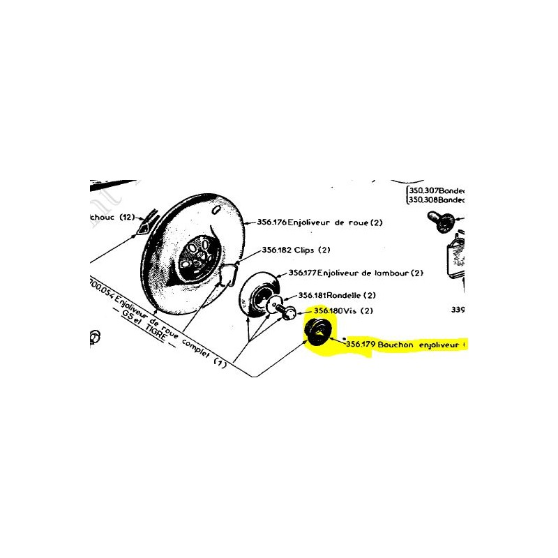 Bouchon d'enjoliveur pour Dyna Z16 et PL17 L1