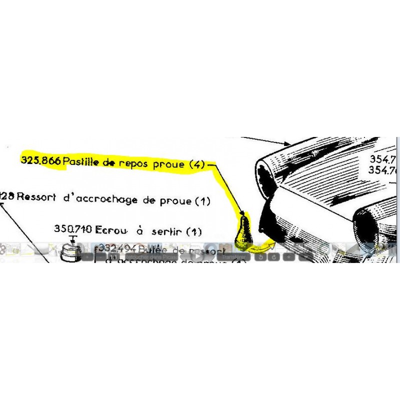 Plot caoutchouc de repos du capot moteur Dyna Z et PL17