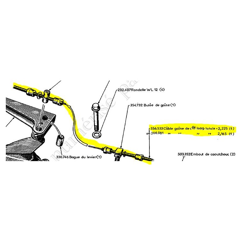 Câble de frein à main PL17/24 tambours