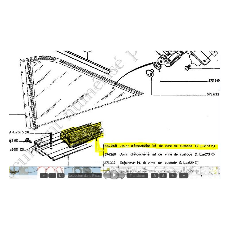 Joint inférieur custode 24CT (G+D)