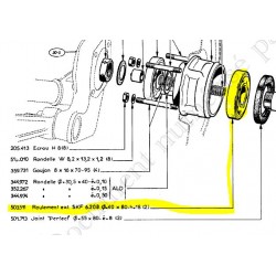 Roulement extérieur AV / AR  6208