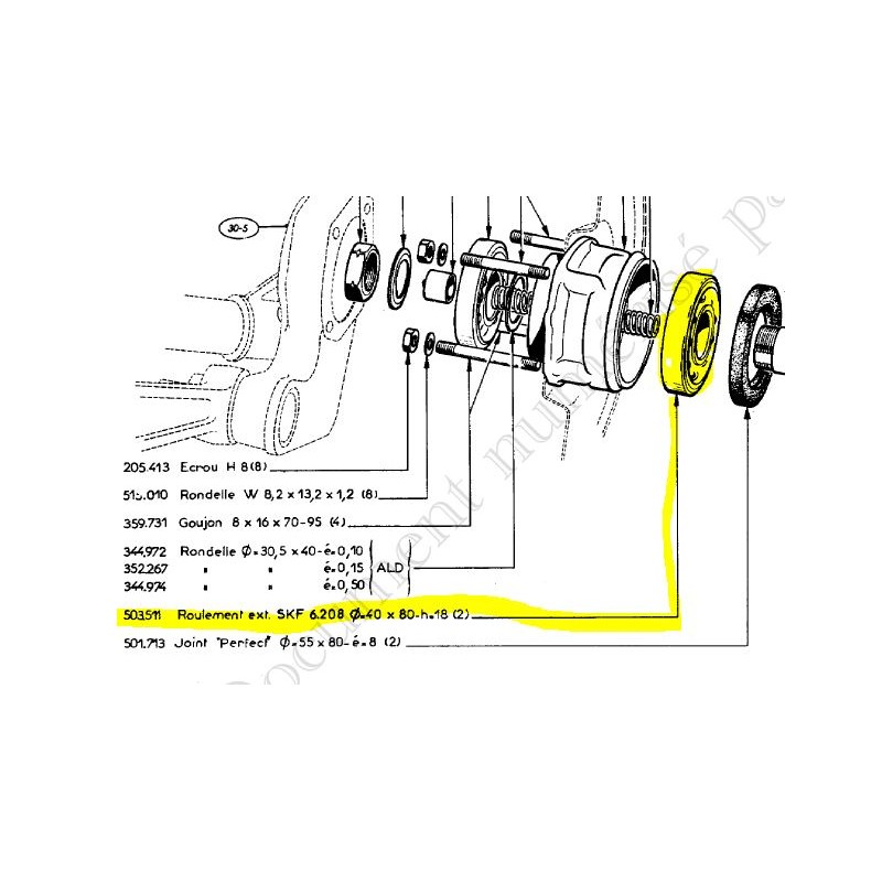 Roulement extérieur AV / AR  6208