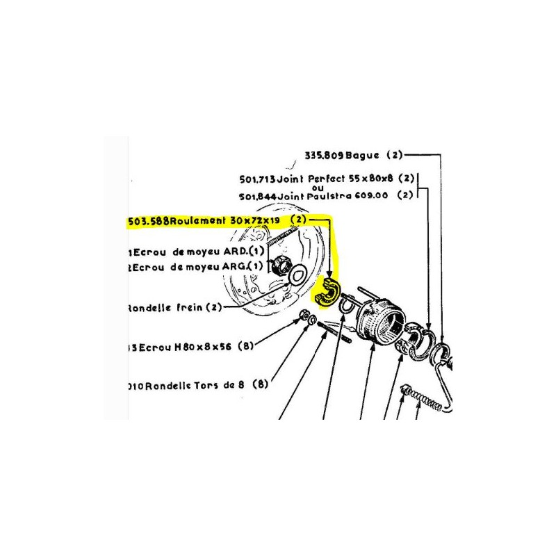Roulement intérieur arrière 6306