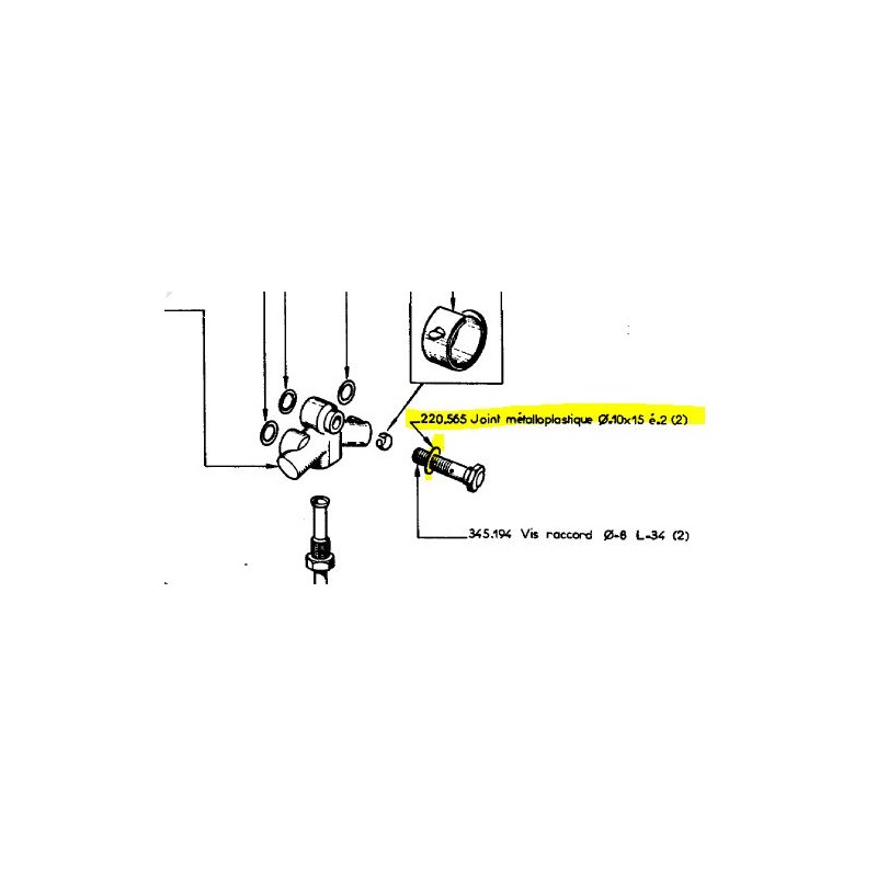 Joint métalo plastique de vis de RJH diam. 10 mm