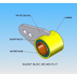 Silent-bloc bras réaction coté moteur Z/PL17 (Echange standard)