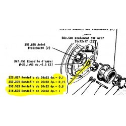 Cale réglage moyeu AV (26x33) ép. 0,25